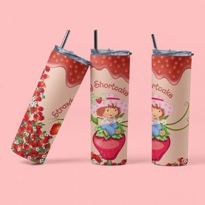 20 oz Stainless Steel Tumbler, Strawberry Shortcake Design, Gift